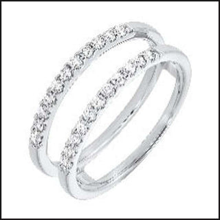 14K White Gold Diamond 3/8 ctw Wedding Wrap Band-Ring-That Guy's Secret