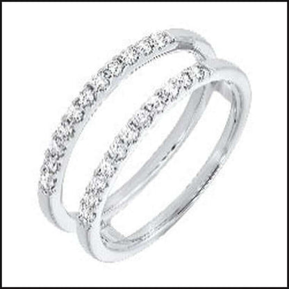 14K White Gold Diamond 3/8 ctw Wedding Wrap Band-Ring-That Guy's Secret