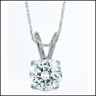 14K White Gold Lab Grown Solitaire Pendant 2ctw-Necklace-That Guy's Secret