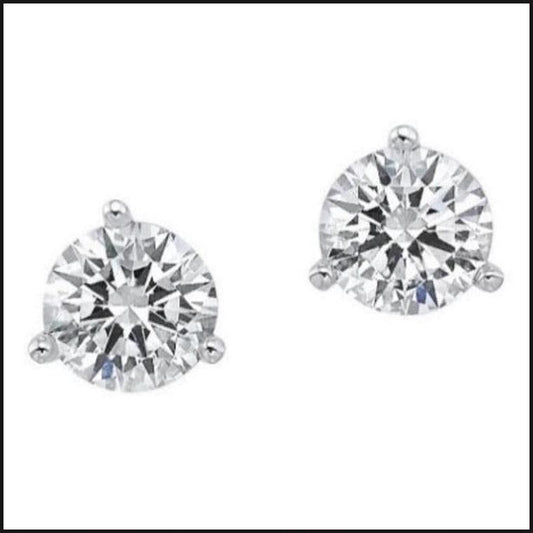 14K White Gold Lab Grown Stud Earrings 2ctw-Earrings-That Guy's Secret