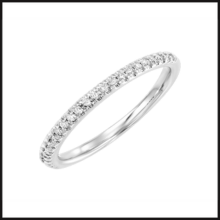 14K White Gold Lab Grown Wedding Band 21 Diamonds 1/5 ctw - That Guy's Secret
