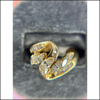 14K Yellow Gold 1ctw Marque and Baguet Cut Diamonds-Ring-That Guy's Secret