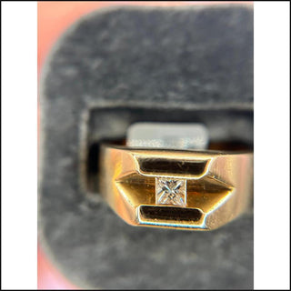14K Yellow Gold 1/4ctw Princess Cut Diamond Ring-Ring-That Guy's Secret