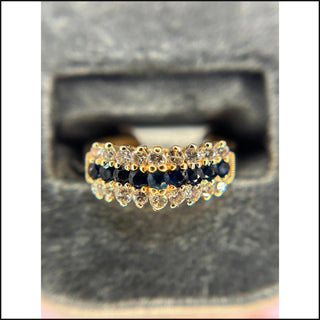 14K Yellow Gold Sapphire and Diamond Trellis Ring-Ring-That Guy's Secret