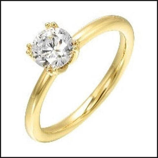 14K Yellow Gold Semi Mount For 2 ctw Round Center-Ring-That Guy's Secret