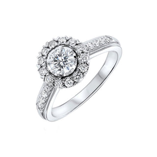 14Kt White Gold Diamond 1ctw Halo Ring