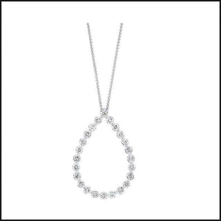 14k White Gold 1 ctw Diamond Teardrop Shaped Pendant-necklace-That Guy's Secret