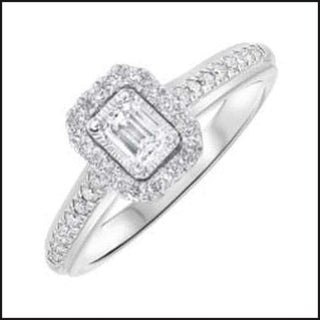 14k White Gold 1/2 ctw Emerald cut Diamond Ring-Ring-That Guy's Secret