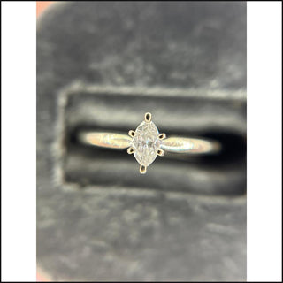14k White Gold 1/4ctw Marquise Cut Diamond Ring-Ring-That Guy's Secret