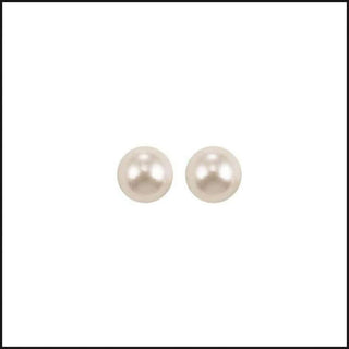 14k White Gold AAA Pearl Stud Earrings-Earrings-That Guy's Secret