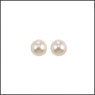 14k White Gold AAA Pearl Stud Earrings-Earrings-That Guy's Secret
