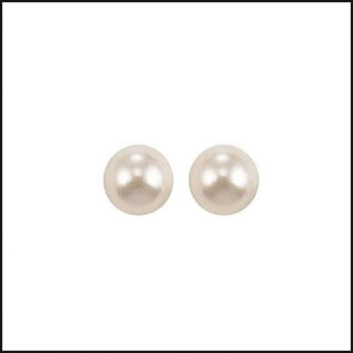 14k White Gold AAA Pearl Stud Earrings-Earrings-That Guy's Secret