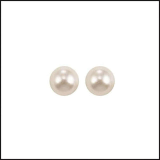 14k White Gold AAA Pearl Stud Earrings-Earrings-That Guy's Secret