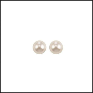 14k White Gold AAA Pearl Stud Earrings-Earrings-That Guy's Secret
