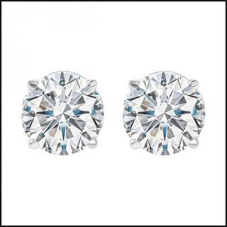 14k White Gold Diamond Stud Earrings-Earrings-That Guy's Secret