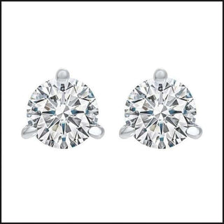 14k White Gold Diamond Stud Earrings-Earrings-That Guy's Secret