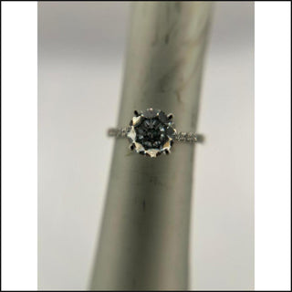 14k White Gold Lab Grown1 3/4Cctw with 1 1/2 ctw Round Brilliant Diamond Ring - That Guy's Secret