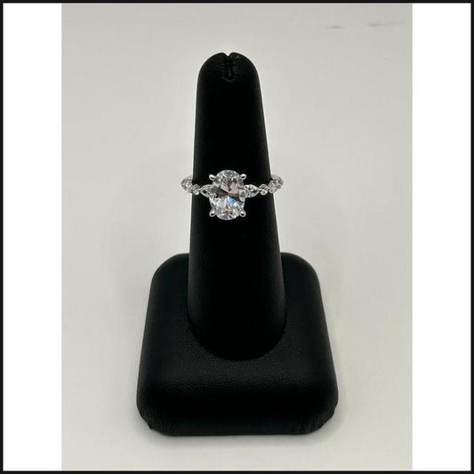 14k White Gold Lab Grown 1/2ctw Semi Mount Wedding Ring for 2ct Oval Center-Ring-That Guy's Secret