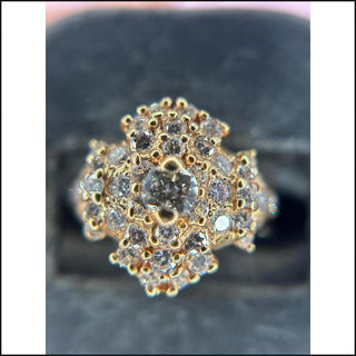 14k Yellow Gold Diamond Cluster Ring-Ring-That Guy's Secret