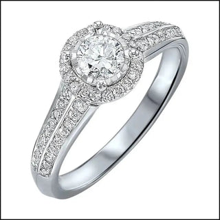 14kt White Gold Diamond Halo 1/2ctw Ring-Ring-That Guy's Secret