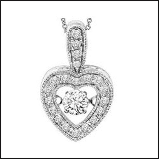 14kw 1/3ctw diamond Rhythm Of Love Heart pendant