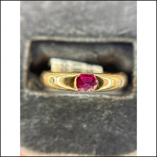 18K Yellow Gold Channel Set Ruby and Diamond Ring-Ring-That Guy's Secret