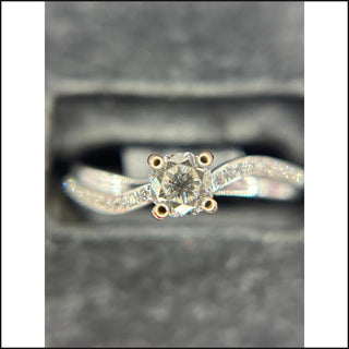 18k White Gold .49ctw Octillion Round Diamond Ring-Ring-That Guy's Secret