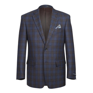 Blue Black Classic Fit Wool Sport Coat