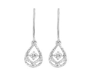 Sterling 1/4ctw diamond fashion earrings