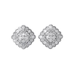 Sterling 1/7ctw diamond cluster vintage style stud earrings