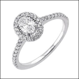4Kt White Gold Oval Diamond Halo 1/2Ctw Ring - That Guy's Secret