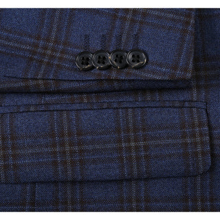 Blue Black Classic Fit Wool Sport Coat