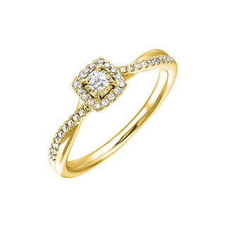 14K Yellow Gold Diamond 1/4 ctw Round Ring