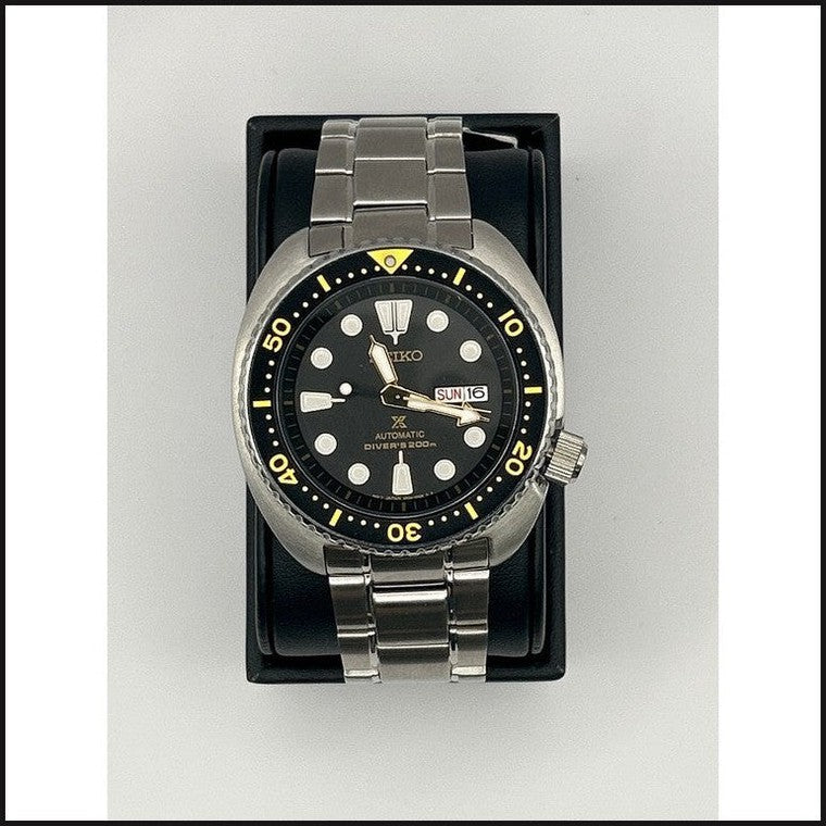 Men's Silver Black & Gold Automatic Diver's Watch