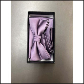 Barcelona Solid Bowtie and Pocket Square Set-Bow Tie-That Guy's Secret