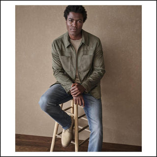 Bardwell Full-Zip Jacket - Moss Faux Suede - That Guy's Secret