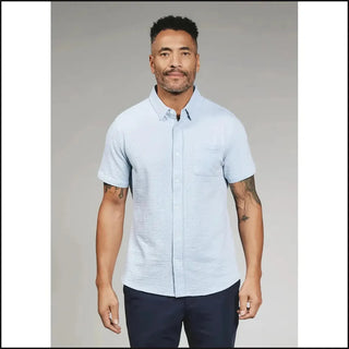 Bennet Seersucker Stretch Short Sleeve Shirt-Short Sleeve Button Down-That Guy's Secret