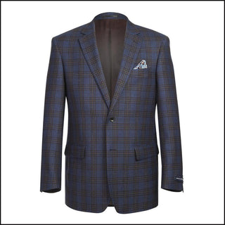 Blue Black Classic Fit Wool Sport Coat