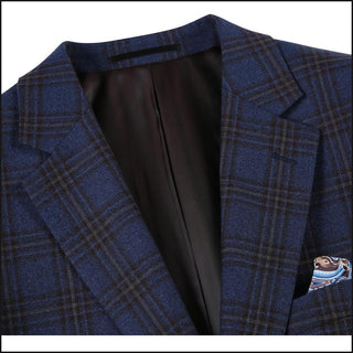 Blue Black Classic Fit Wool Sport Coat