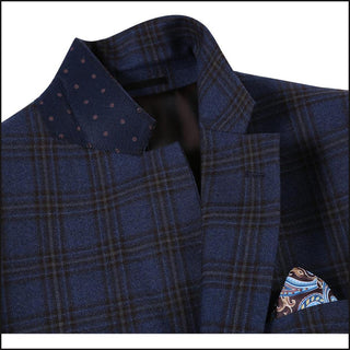 Blue Black Classic Fit Wool Sport Coat