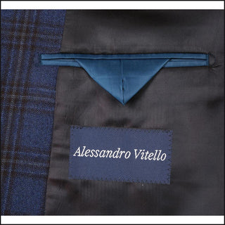 Blue Black Classic Fit Wool Sport Coat