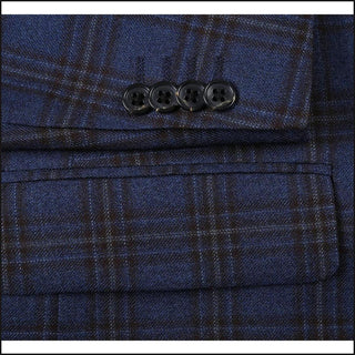 Blue Black Classic Fit Wool Sport Coat