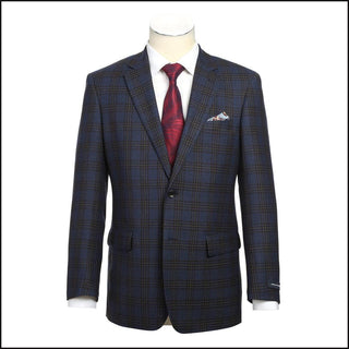 Blue Black Classic Fit Wool Sport Coat