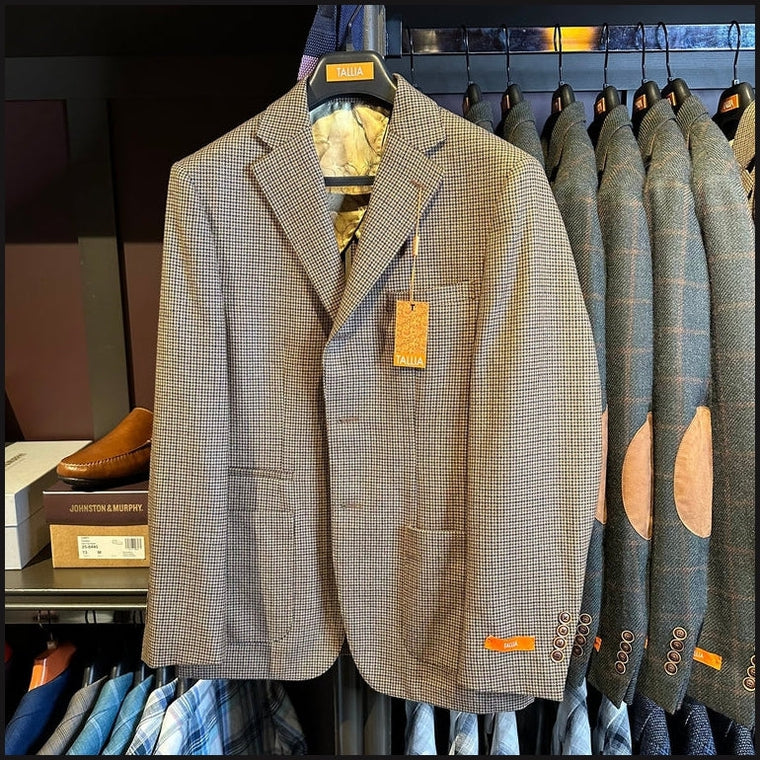 Charcoal/Tan Hounds tooth Sportscoat-Sport Coat-That Guy's Secret