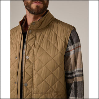 Crest Quilted Vest - Tan - That Guy's Secret