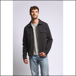 Easy Mondays Diagonal Zip Up Jacket in Black