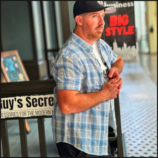 Double Cloth Plaid Sport Shirt - That Guy's Secret