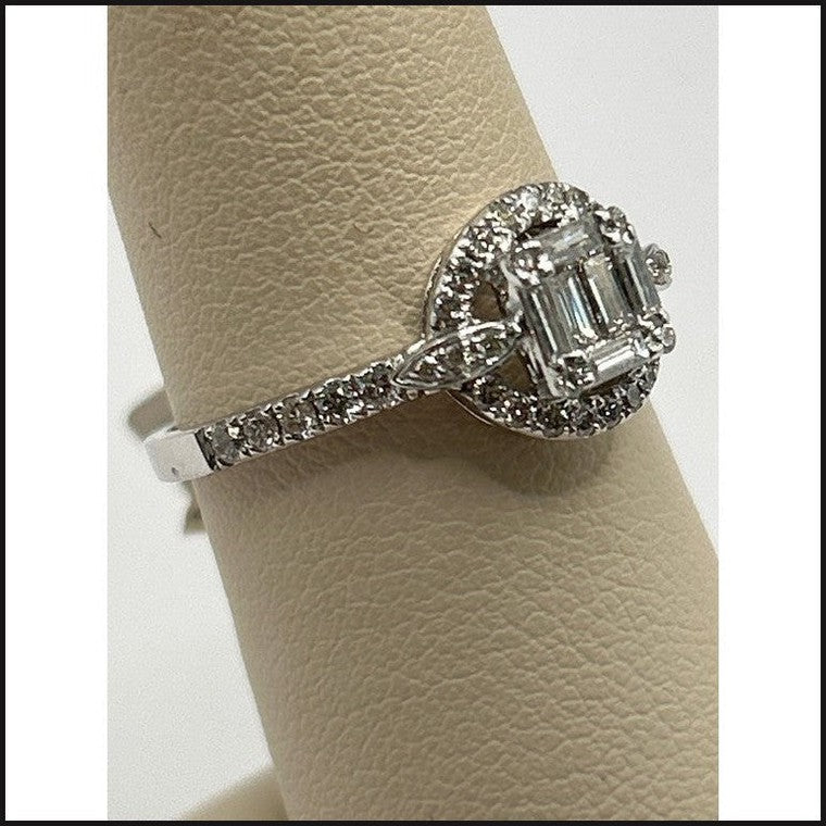 14kw .56ctw Mosaic style engagement ring