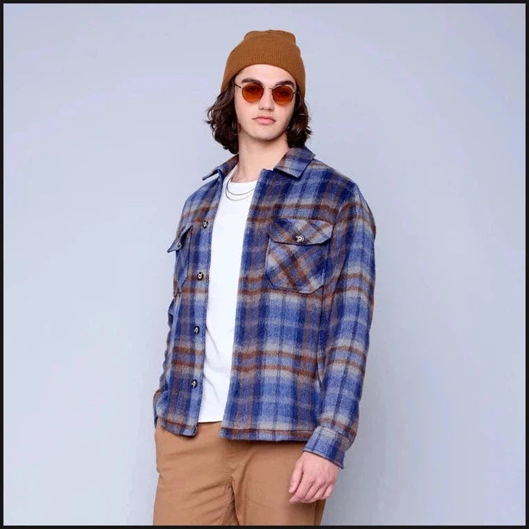 Flannel Check Woven Shacket-Coats & Jackets-That Guy's Secret