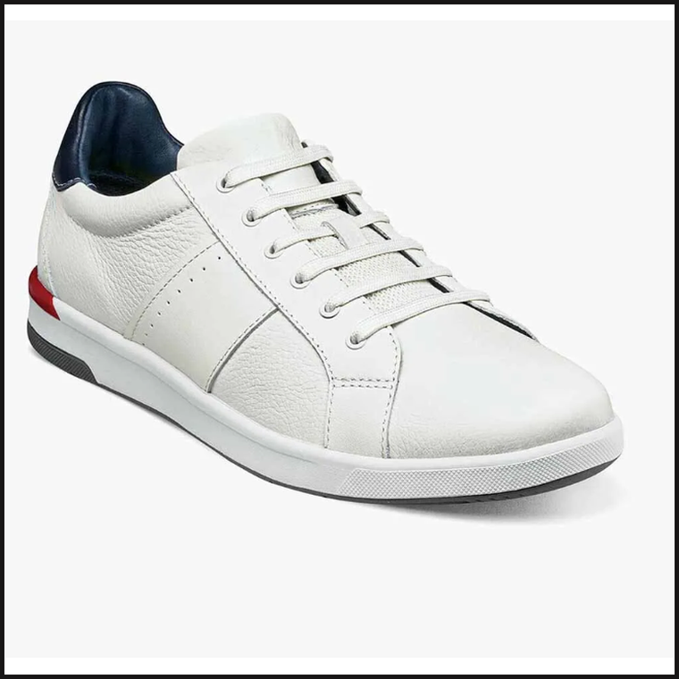 Florsheim White Crossover Lace to Toe Sneaker-Shoes-That Guy's Secret